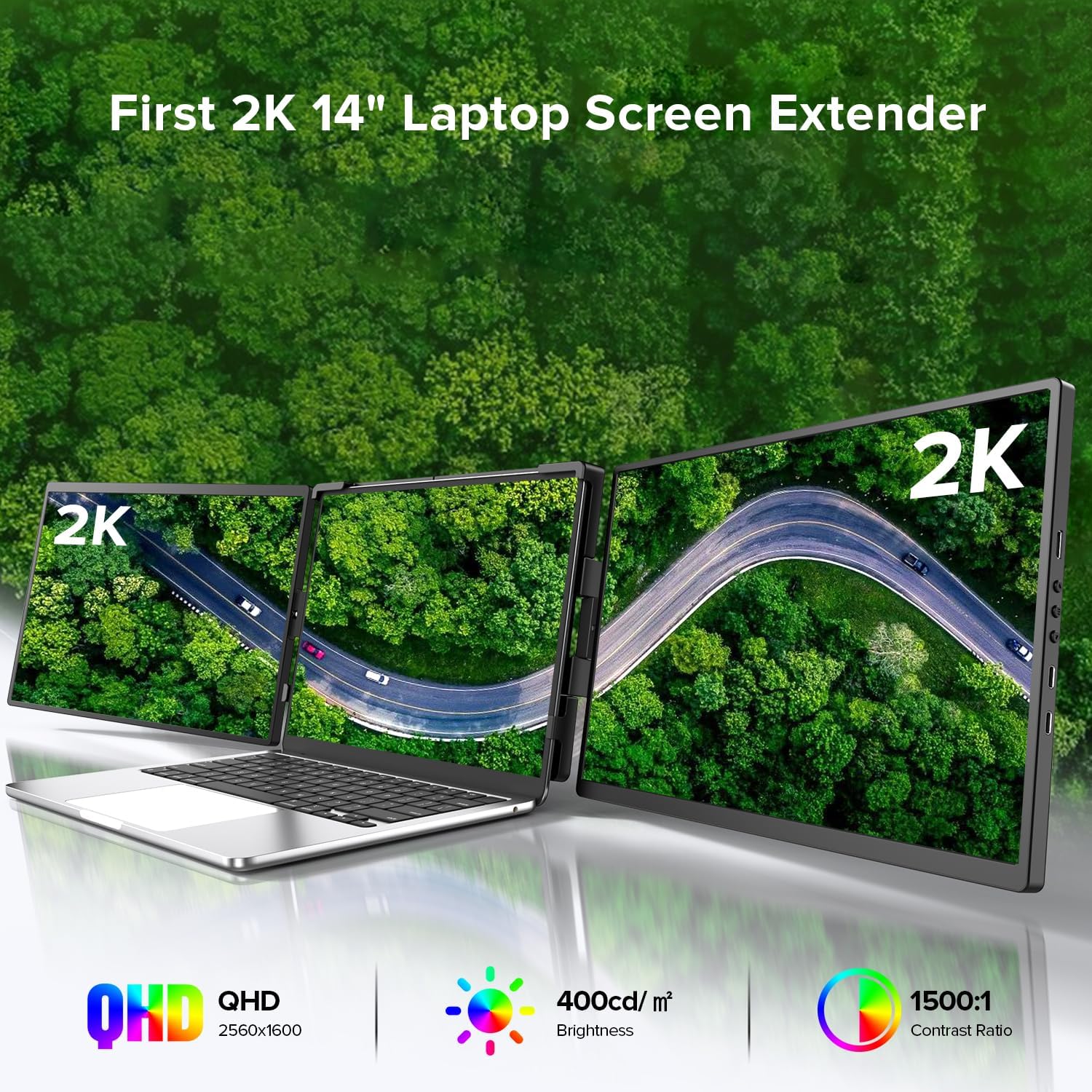 UPERFECT Laptop Screen Extender, 2K 14