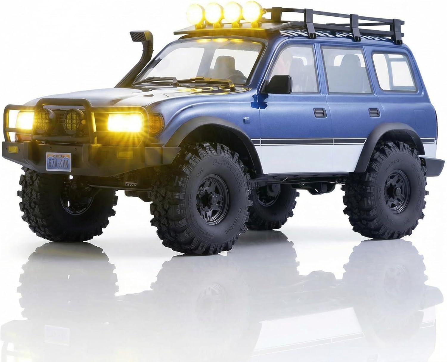 EAZYRC FMS FCX10 1/10 RC Crawler LC80 PRO V2-Official Toyota Licensed,High-Performance Brushless RC Crawler 4X4,Two Speed Transmission,Metal Chassis,Realistic LED Lights,RC Car for Adults (Blue)