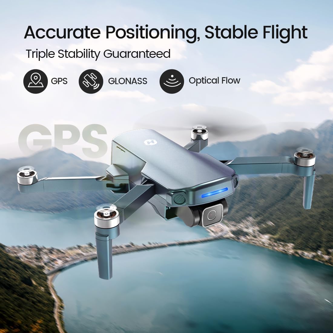 Holy Stone HS360S GPS Drones With 4K UHD Camera For Adults,FAA,249g Quadcopter Drone,10000 Feet Video Transmission,Auto Return,Follow Me, Brushless Motor,Beginner Mode, Special Gradient Color Edition