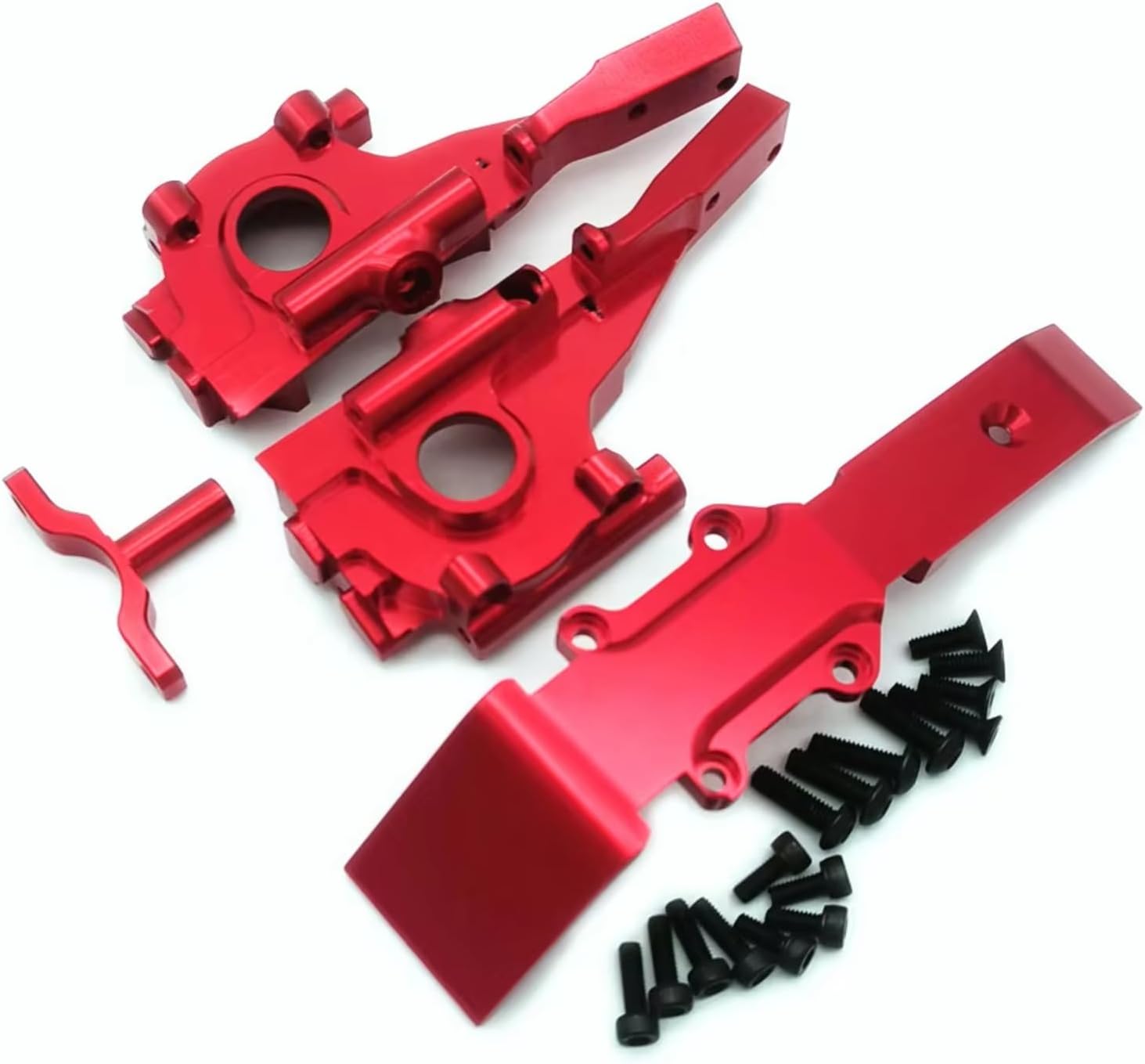 RC Models Components For Traxxas For Mini For E-Revo For Slash For Summit 7030X 7043 7037 1/16 Aluminum Front Bulkhead Gear Box And Skidplate(Red)