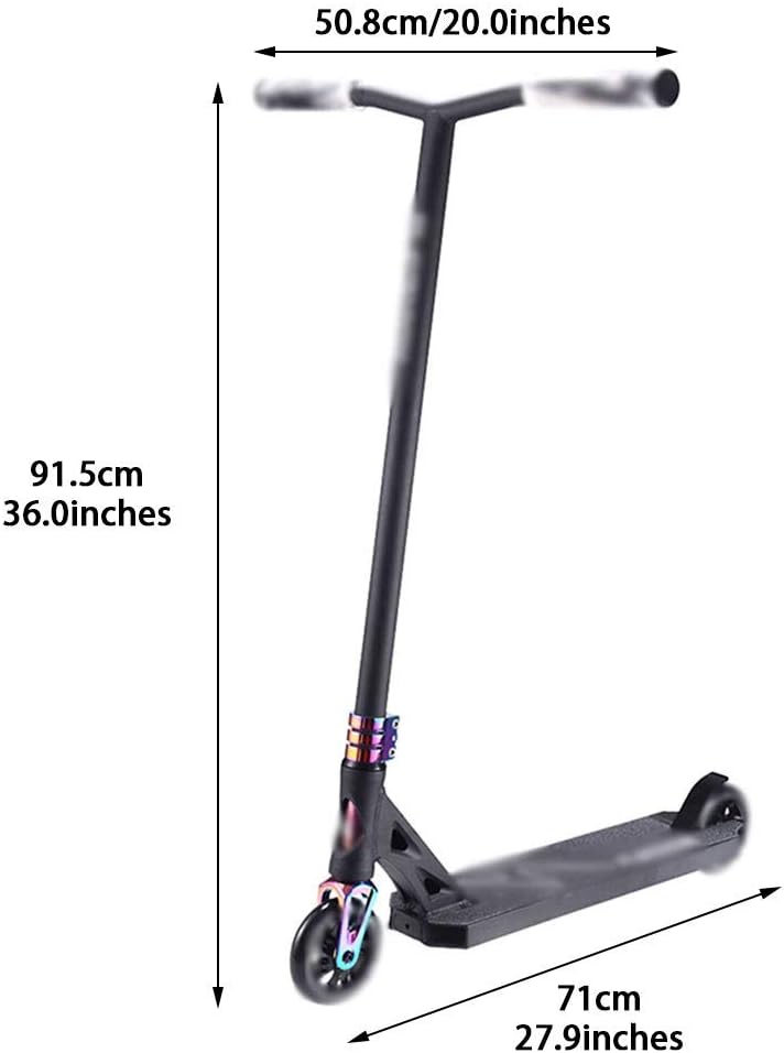 Scooters Lightweight Kick Scooter Summer Fashion Sport Scooters, Professional Racing Scooter, Man Trick Scooters, Easy to Assemble (Color : Black, Size : 71 * 50.8 * 91.5cm)