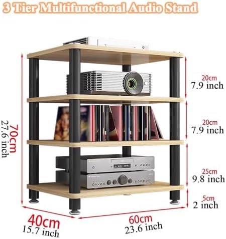 4 Tier Audio Video Equipment Rack Stereo Component Console Stand Media Cabinet