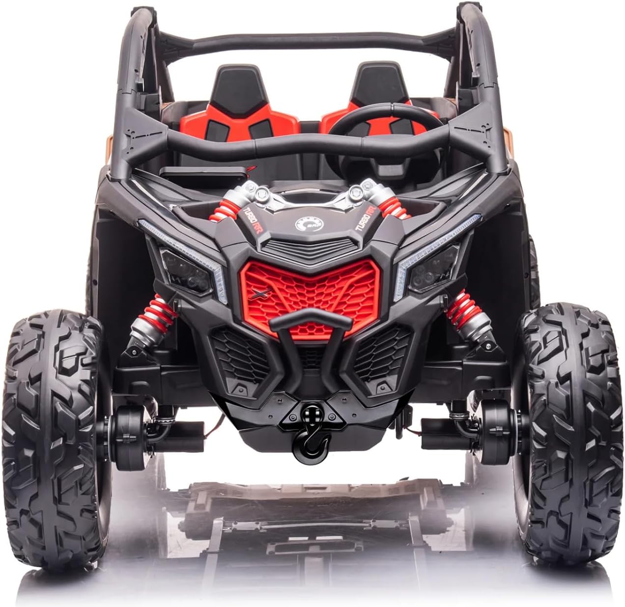 24V Maverick X3 Kids Ride On Car Remote Control - 2WD Performance - Dual 24V 7Ah Batteries, 2×240W Motors, EVA Rubber Wheels, Leather Seats - 2-Seater Buggy with Lights & MP3 (RS Edition)