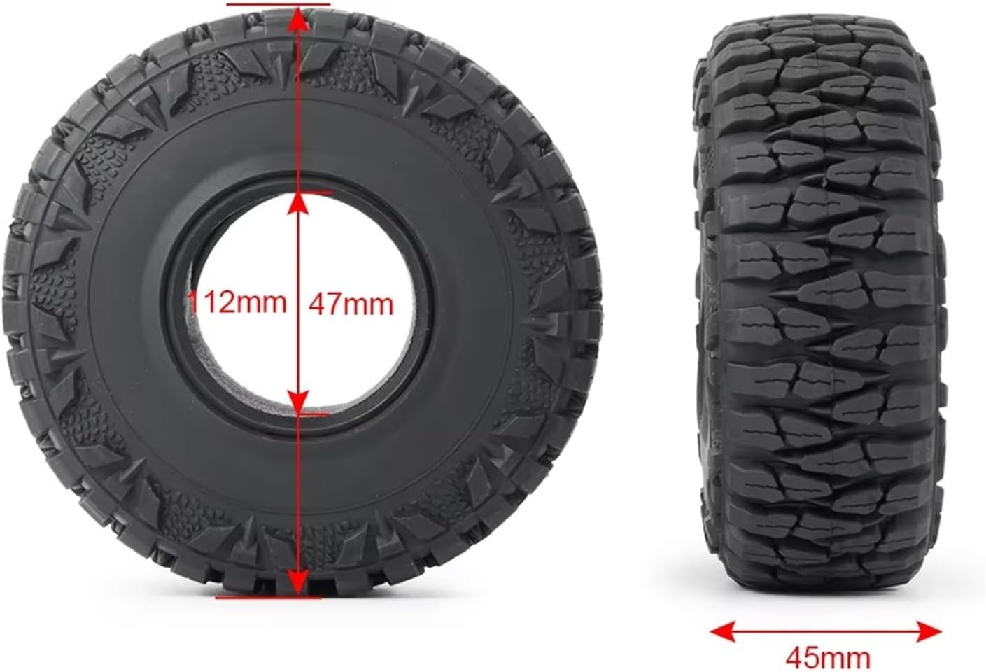 Compatible with Axial for SCX10 for TRX4 for TRX6 CC01 F350 D90 1/10 RC Crawler Car Parts 4PCS Metal 1.9