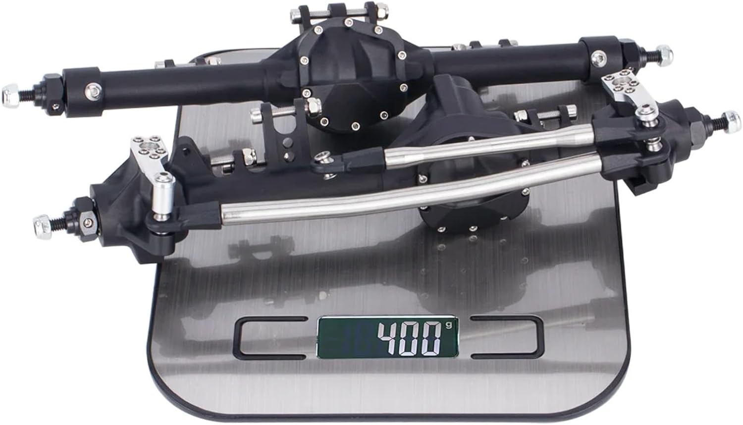 RC Upgrade Accessories for Axial for SCX10 II VS4-10 1/10 CNC Aluminum Axle Alloy Front & Rear Straight Axles RC Crawler Upgrade Parts Replacement Parts(Black,Front Rear)