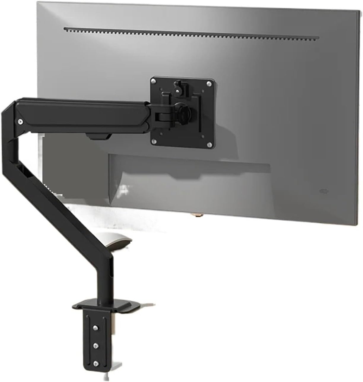 Single monitor stand for 17–36-inch screens, height-adjustable monitor arm with C-clamp and grommet base, home office monitor mount(M3W)