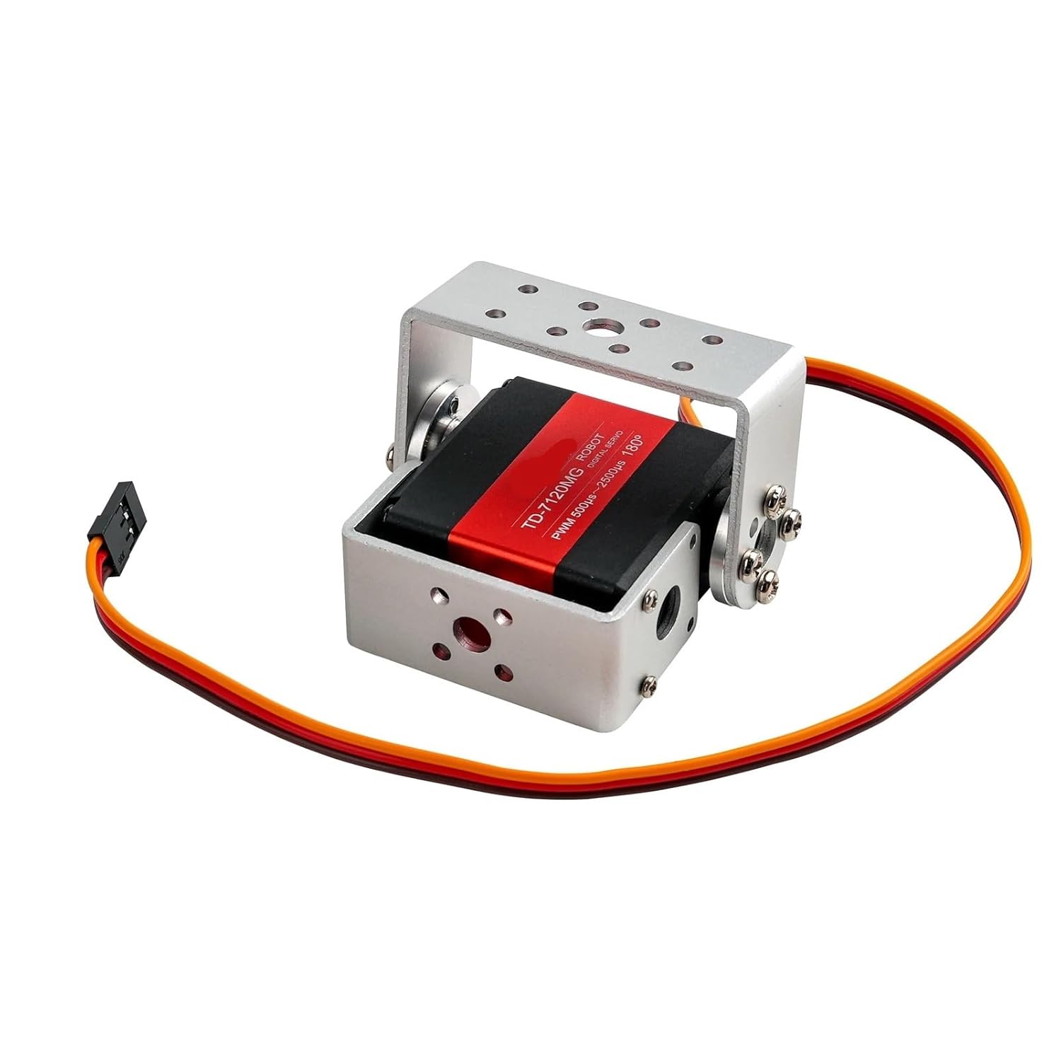TD-7120MG Metal Digital Servo 20KG Carbon Brush Motor 180°/270° Angle Controllable with Bracket Servos RC Model Parts(4PCS 180 Degree)