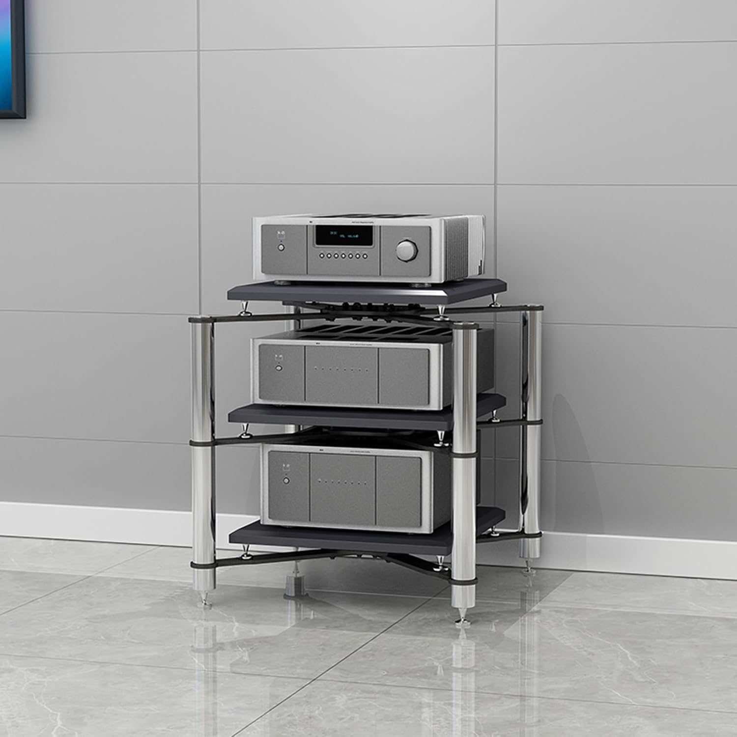 YITAYMLI 1/2/3/4 Tier Tower AV Media Rack Stand