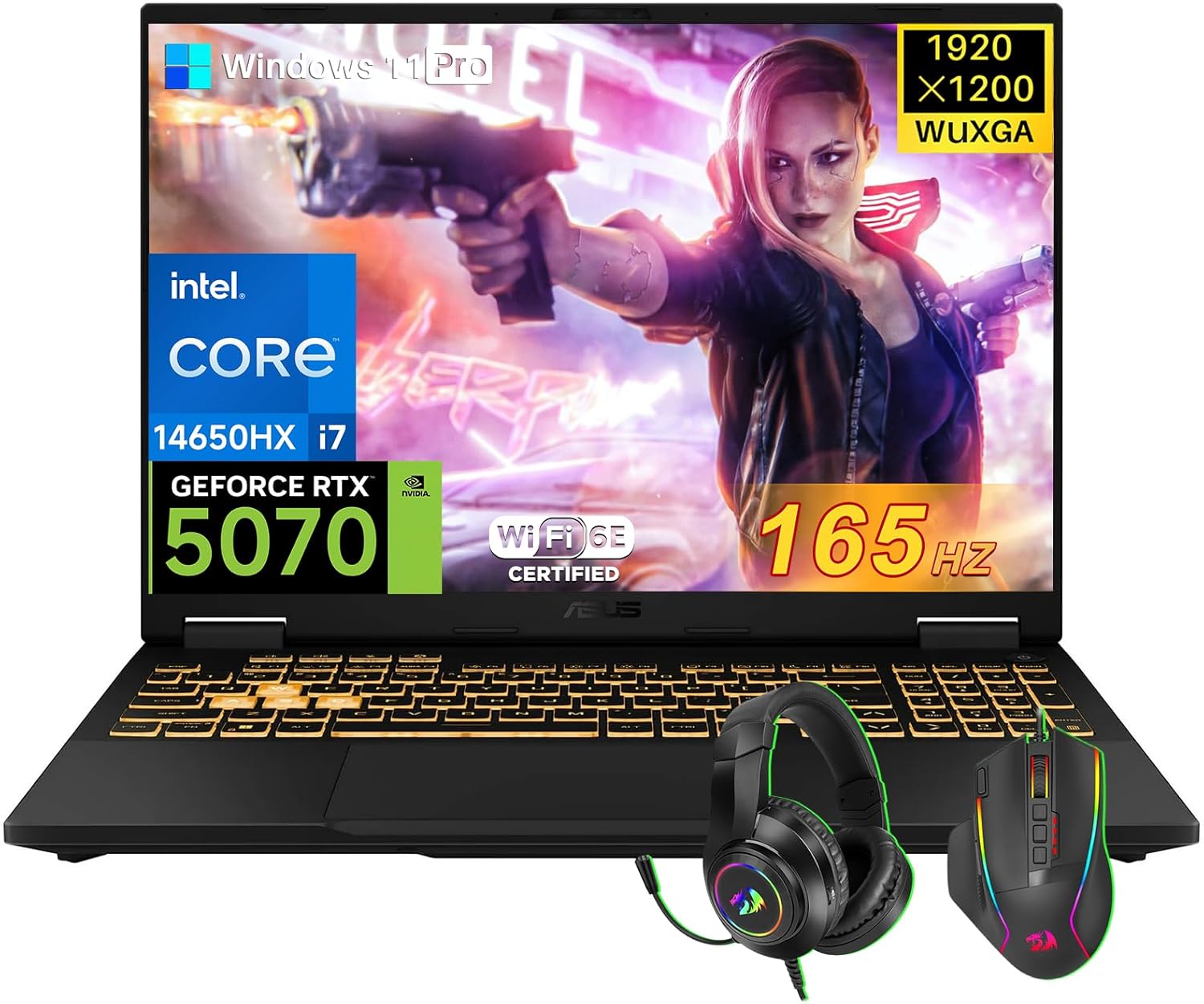 ASUS TUF F16 Gaming Laptop, NVIDIA GeForce RTX 5070, Intel Core i7 Processor 14650HX(Up to 5.2 GHz), 16