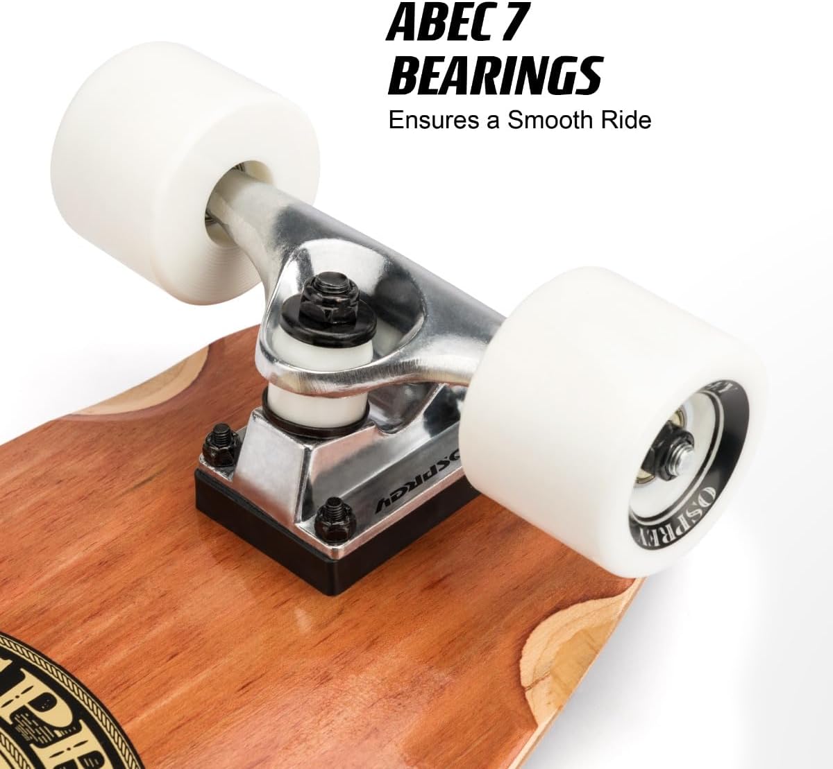 Osprey Twin Top Longboard, Canadian Maple Deck Longboard Skateboard for Boys and Girls, Multiple Colours,27.75 Inch