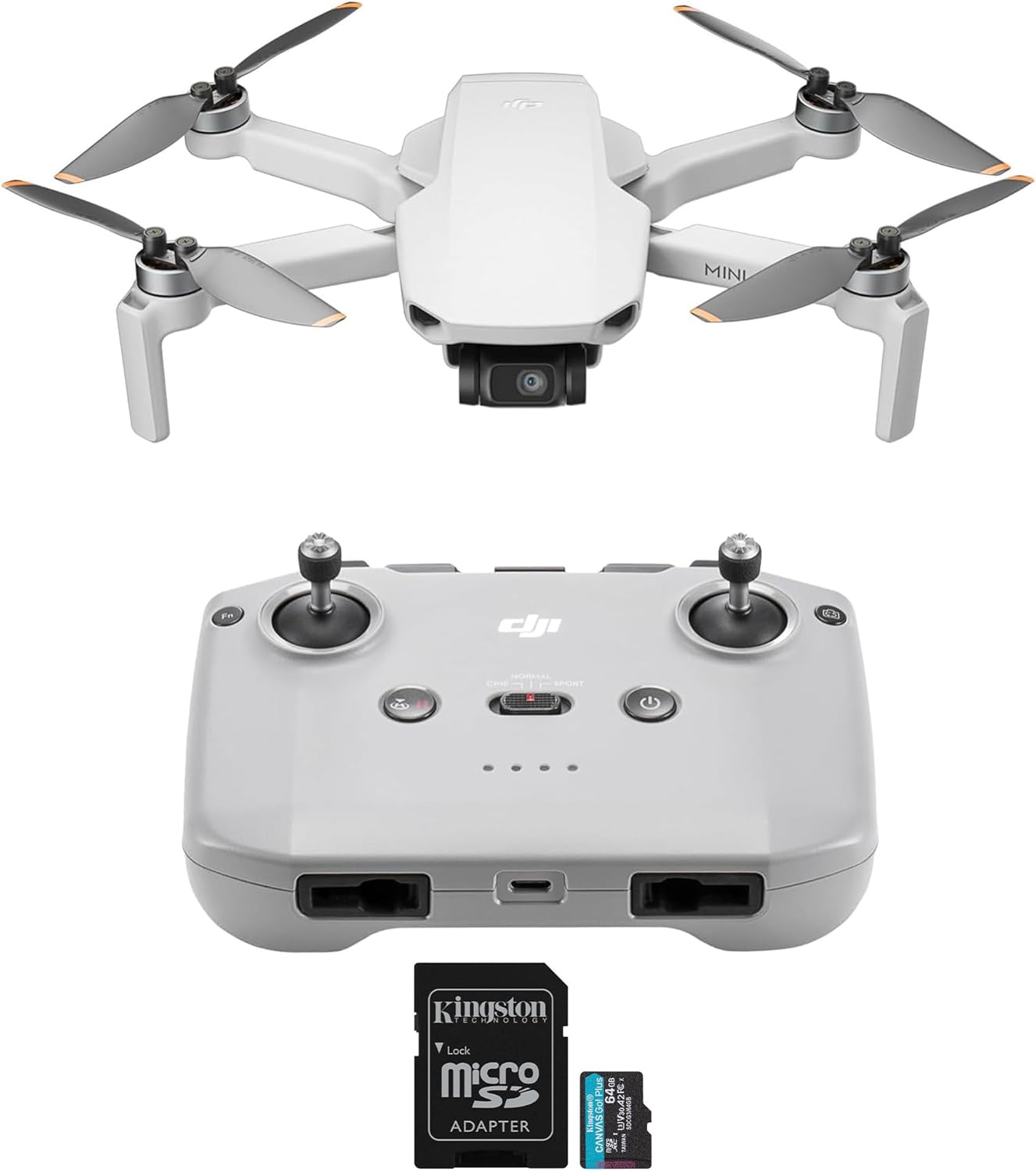 DJI Mini 4K Drone with 4K UHD Camera with 64GB MicroSDXC Memory Card Bundle