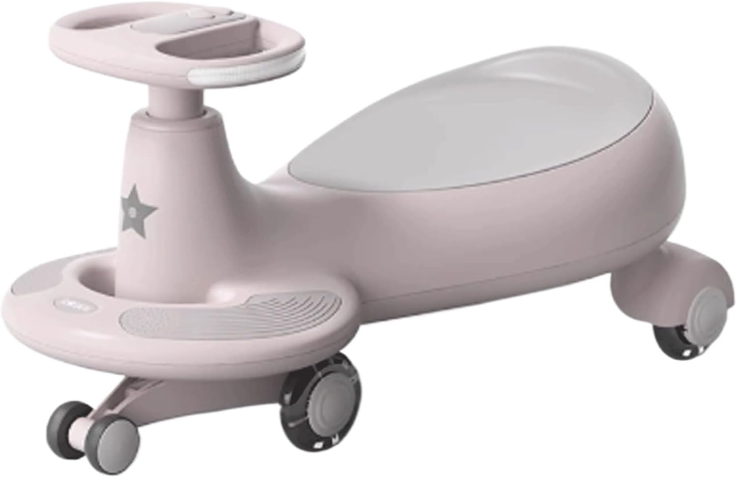 Wiggle Scooter Wiggle Car for Kids Ride On Toy Silent Wheel Sound and Light Music Model for Ages 3 and Up(Pink)