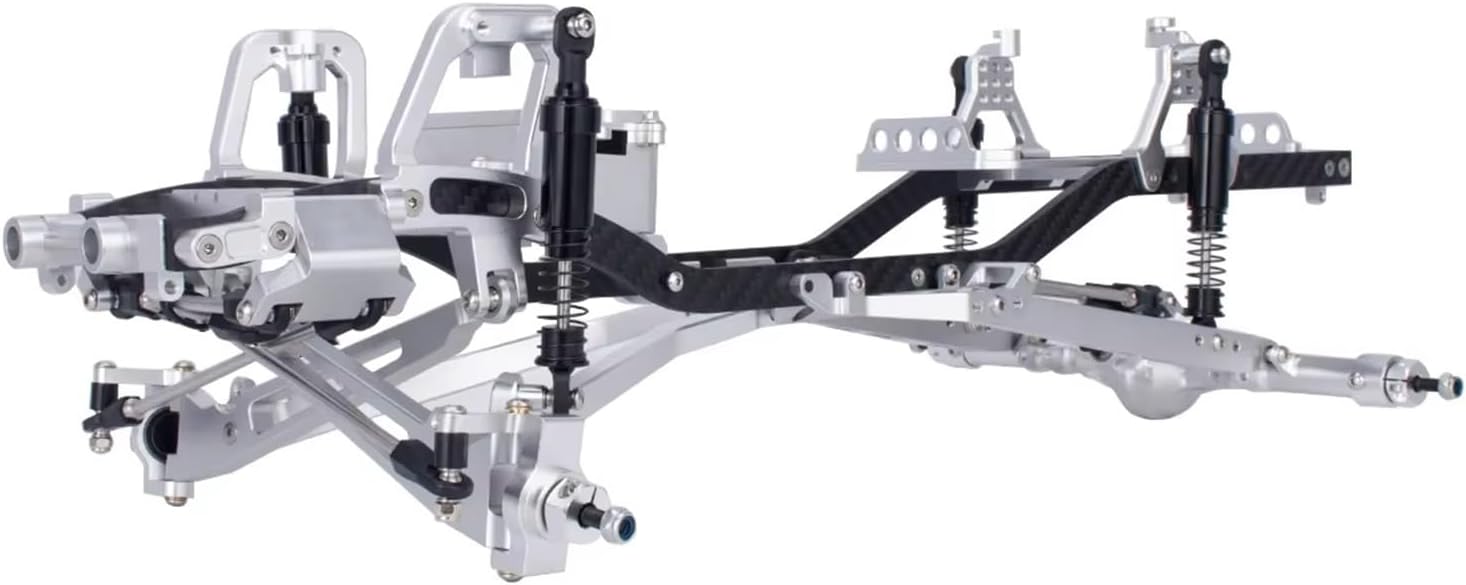 RC Car Parts Compatible with Axial for SCX10 I II III for TRX4 1/10 RC Crawler for Desert Truck for Capra Aluminum Twin I-Beam 2WD for Chassis Kit(Silver)