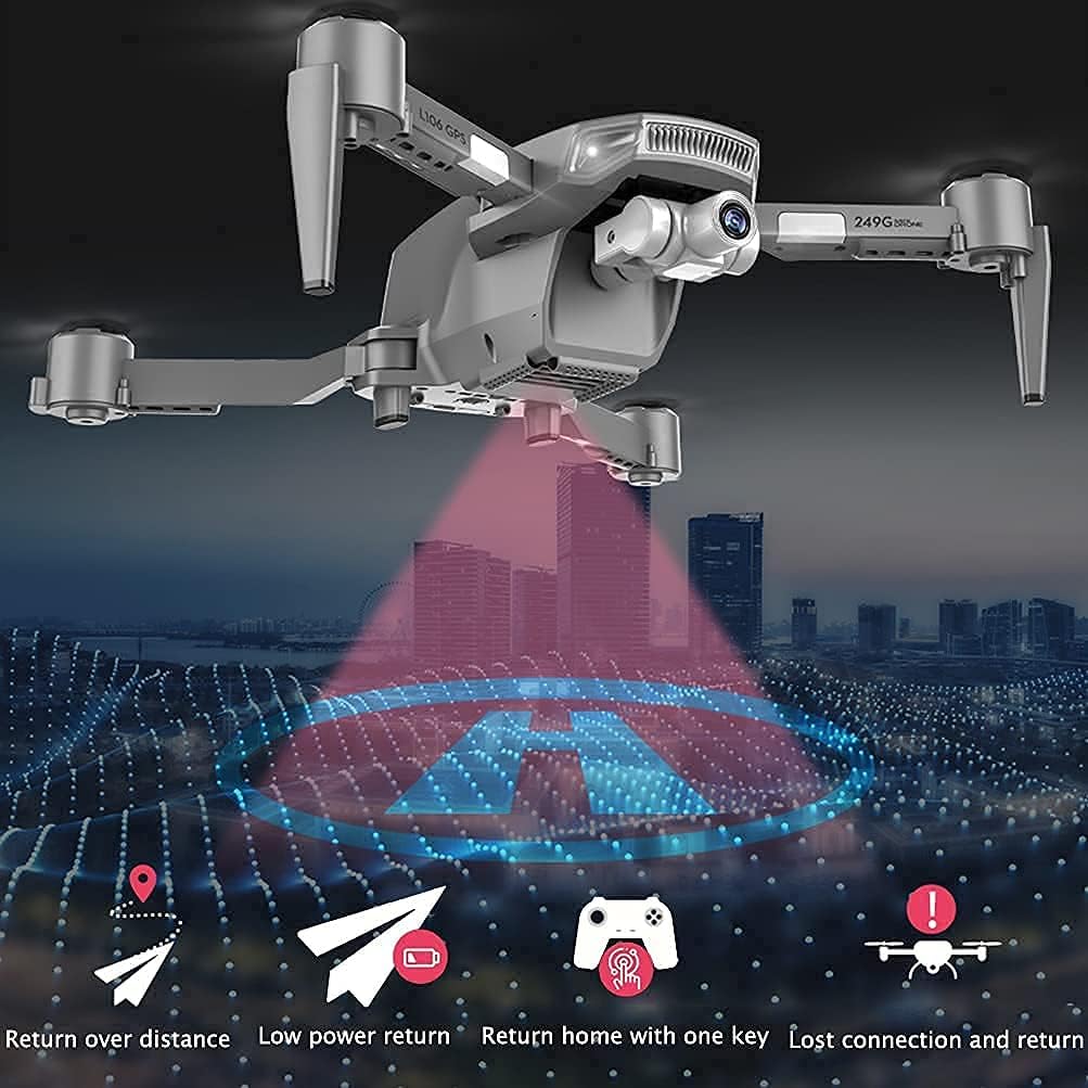 Drone with Camera for Adults 4K HD Quadcopter with 2 Axis Mechanical Gimbal Drones 90deg ESC Camera RC Quadcopter with Helicopter GPS Satellite Positioning 1200m Flight Distance