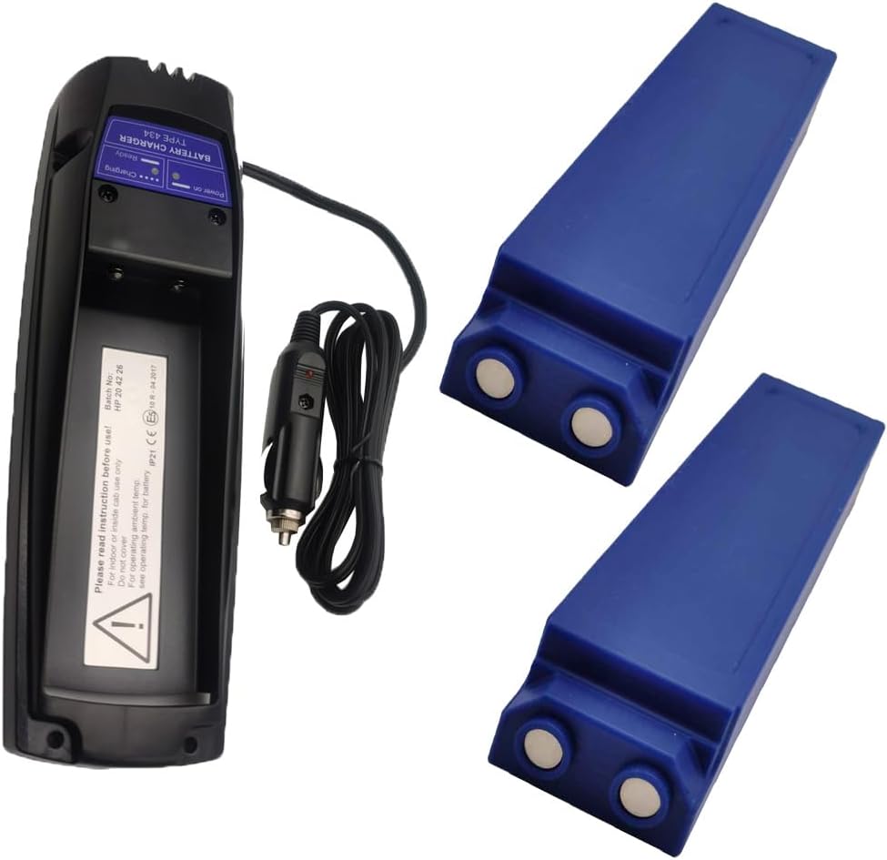 YICUAA (1*Charger+2*Battery) Type 593 7.2V 3000mAh NiMH Rechargeable Battery with 10-24V Scanreco 434 Battery Car Charger, for Scanreco 593/592/590/596/EEA2512 Battery