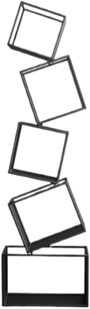 Bookshelf Bookshelves Bookcase Book Case 5 Tier Bookshelf Stacked Square Bookshelves Storage Shelves Metal Book Rack For Bedroom Living Room Office Book Shelf Book Shelves ( Color : Black , Size : 55*