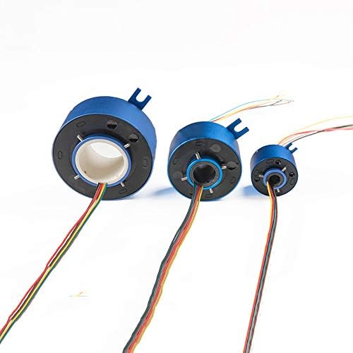 Taidacent Hollow Slip Ring Signal Power Continued 2/4/6/12 Road Collector Ring Conductive Electric Motor Slip Ring Rotating Connector (6 Wire10A Inner hole 50mm OD 113mm)
