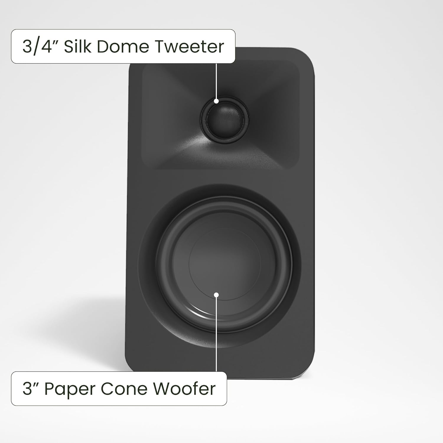 Kanto ORAMB 100W Powered Reference Desktop Computer Speakers with Bluetooth 5.0 and USB-C Input | Bi-Amplified | 100 Hz Automatic Crossover | Reference Quality Sound | Pair | Black