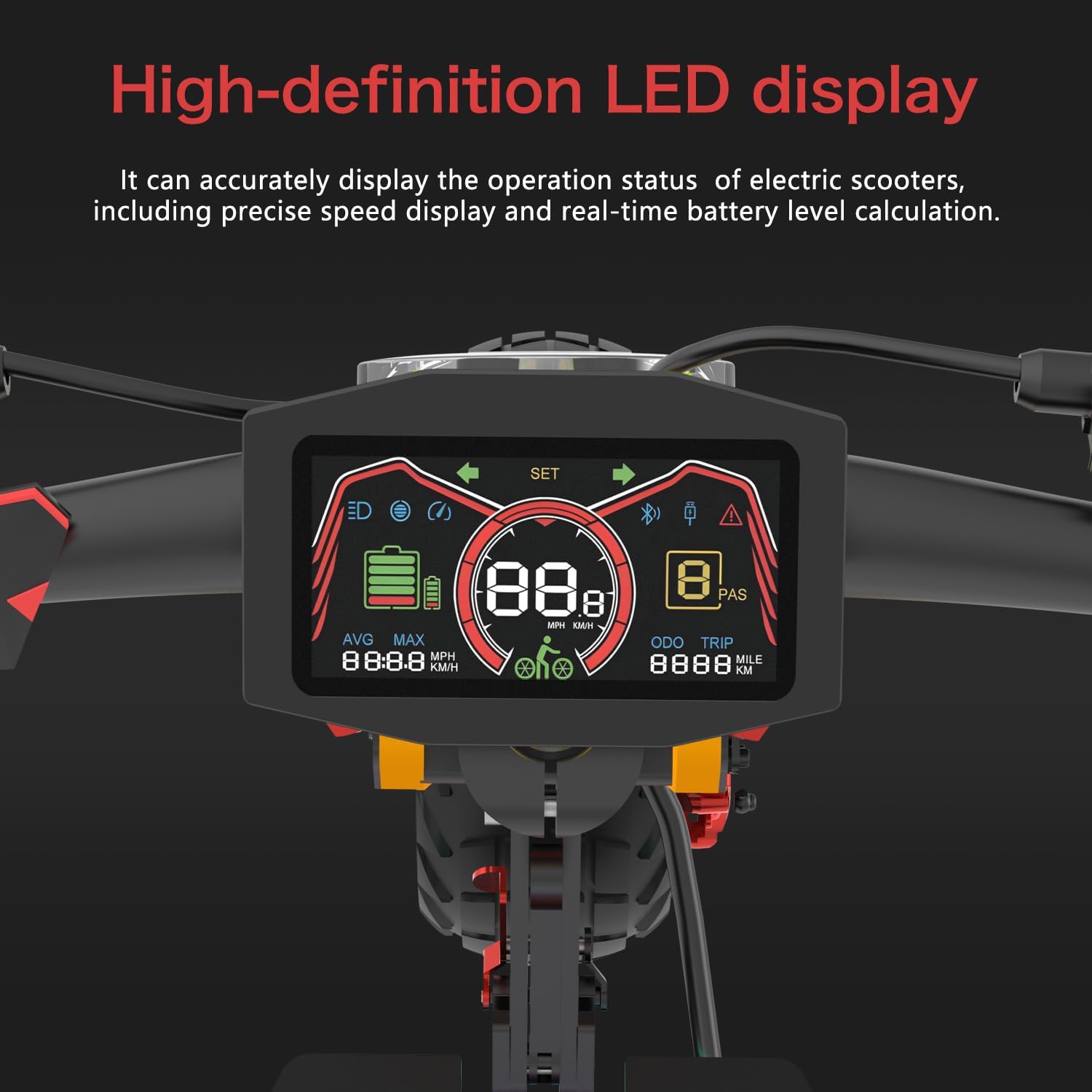 GD82 Electric Offroad Scooter - 55 MPH Fastest Dual Motor Adult Scooter, 7000W Peak, 60-Mile Long Range, 12