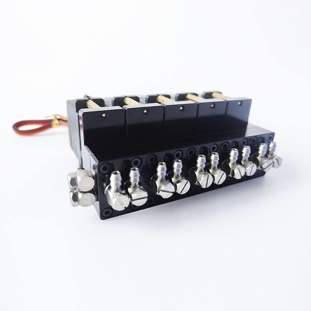 Hydraulic Tools Set Mini Hydraulic 1/2/3/4/5/6/7 CH Directional Valve with Servos for RC 1/12 Hydraulic Excavator Loader Engineering Vehicle Parts (Color : 6CH) (4ch)