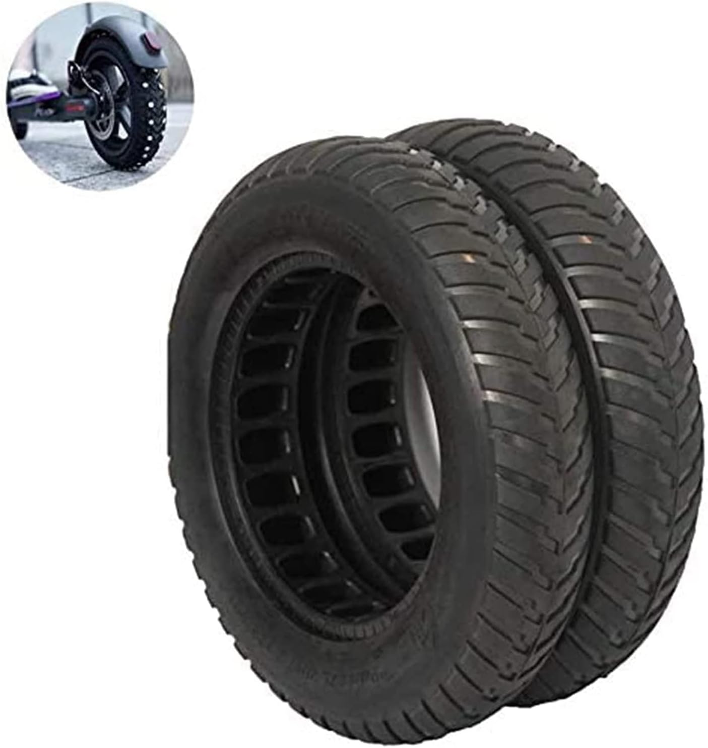 Wheels Electric Scooter Replacement Wheels, 10-inch 10X2.125 Solid Honeycomb Tires, Wear-resistant and Puncture-resistant, Electric Scooter Accessories
