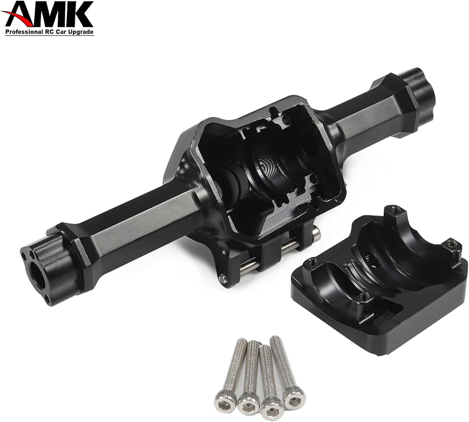AMK TRX4 Brass Portal Axle Housing Front Rear Set 1106g Black Coating with Diff Covers C-Hub Counter Weights for 1/10 RC Crawler TRX6 TRX4 Upgrades (Front+Rear)