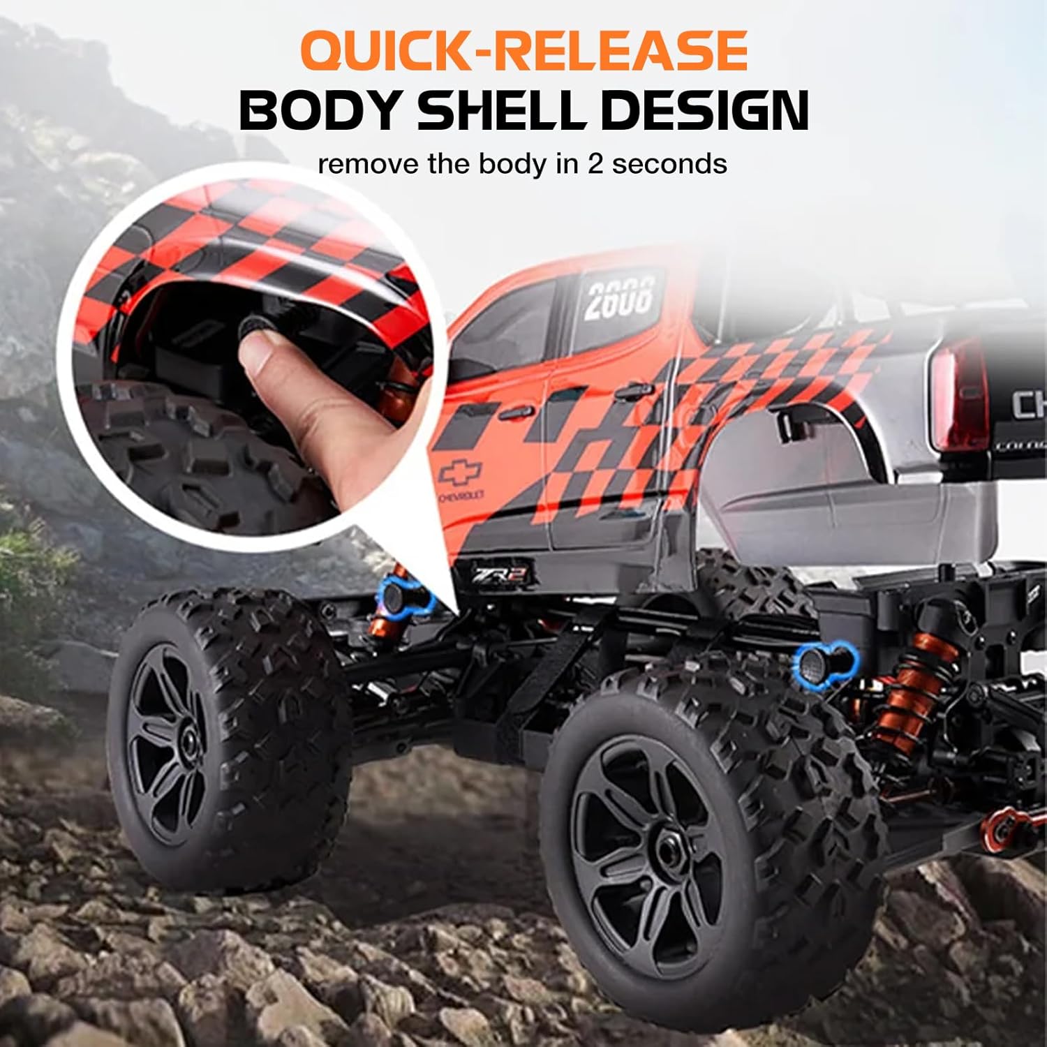 FMS 1/10 Chevrolet Colorado RC Truck, FMT10 Brushless High-Speed RC Monster Car, Licensed 4WD Off-Road Crawler for Adults Hobby Gifts Toys (RS Version)