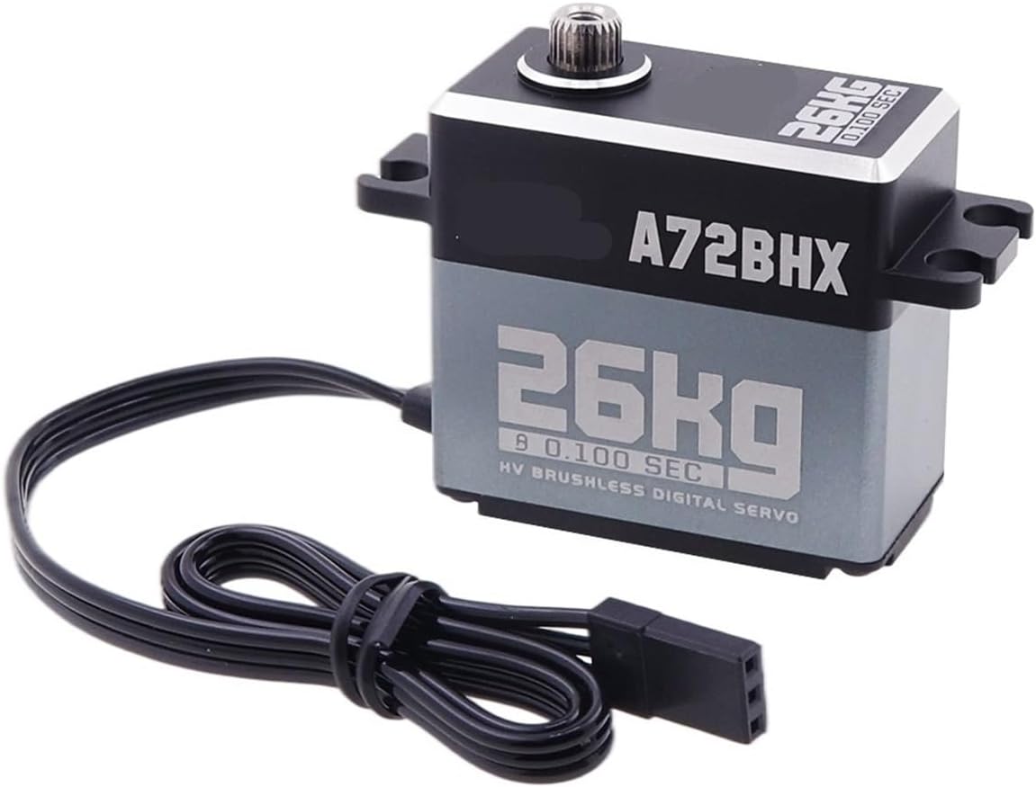 2 Pcs A72BHX 26KG High Torque High Speed ​​High Voltage Brushless Metal Gear Digital Steering Servo Motor for 1/10(Iron Gray)