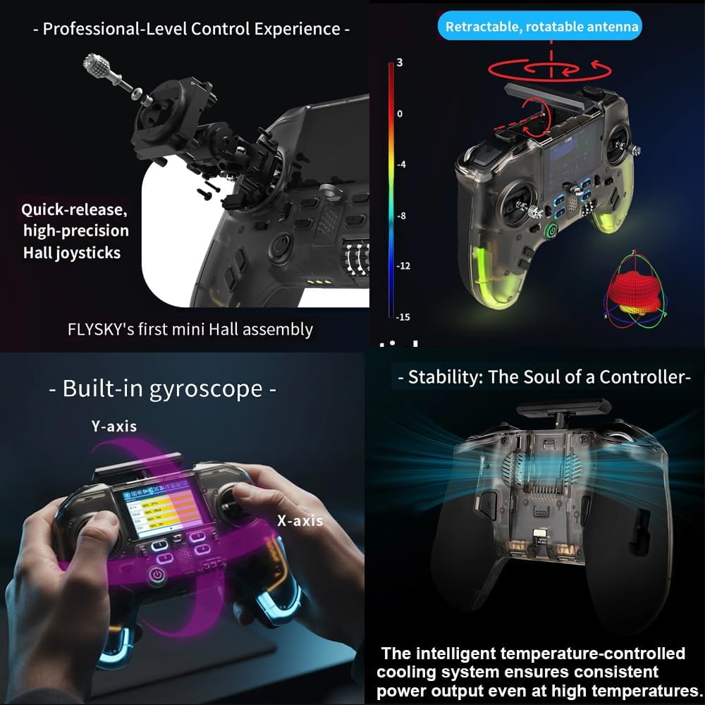 GoolRC Flysky ProArt PA01 Radio Transmitter, 2.4GHz 18-32 Channel Remote Controller with 2.4 Inch IPS Color Screen for FPV Drone/RC Helicopter/Airplane/Car/Boat/Multirotor