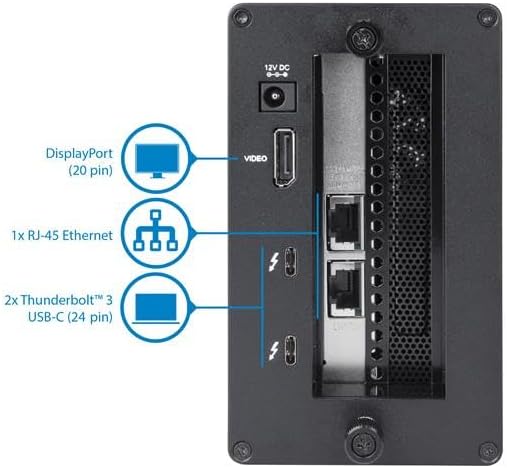 StarTech Thunderbolt 3 to 10 Gbe NIC 2 port External PCIe Enclosure plus Card with DisplayPort Monitor Port Thunderbolt 3 to Ethernet Model BNDTB310GNDP