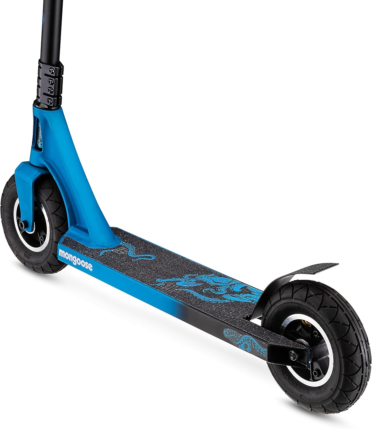 Mongoose Tread Kids and Adult Freestyle Dirt Scooter, 200mm Big Air Filled Tires, Great for Dirt and Gravel, Ages 8 Years and Up, Max Rider Weight 220 Pounds