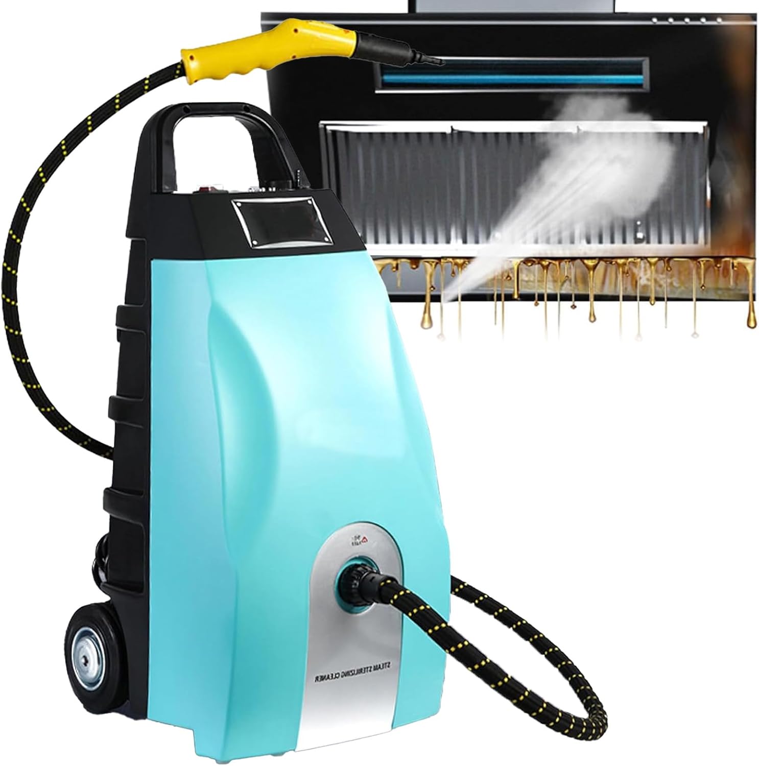 Steam Cleaners, Heated Carpet Extractor, 9 Versatile Brush Heads for Home Furnishings, Range Hoods, Grout Lines and Vehicle Detailing, Multi-Purpose Steam Cleaner
