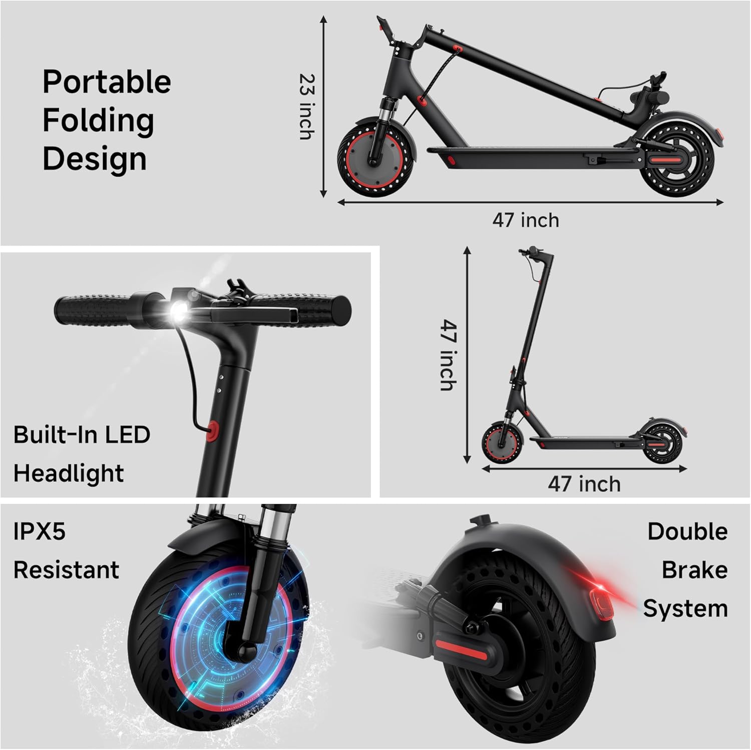 Electric Scooter for Adults with Dual Suspension System - 10