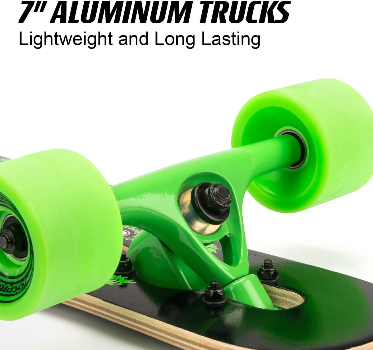 Osprey Twin Tip Longboard 39 inch Canadian Maple Deck, Complete Skateboard, for Adults, Kids and Beginners, Multiple Colours