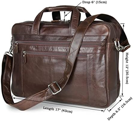 Leather Briefcases for Men Laptop Case A Must Have Leather Computer Bag for Men(17 Inch)