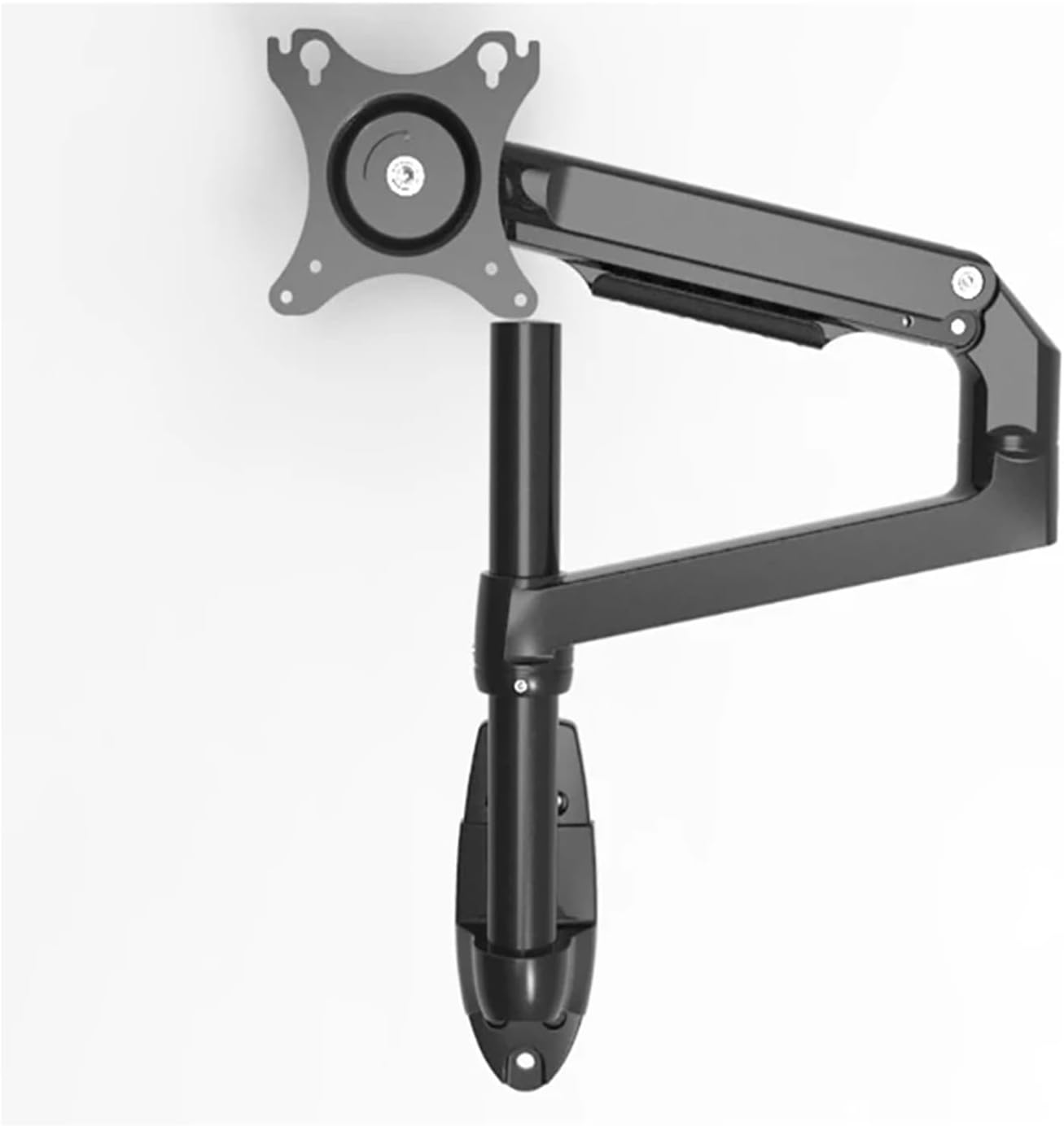 V62W-450 Wall Mounted Full Motion Monitor Mounting Arm Aluminum Mechanical Spring Arm Monitor Stand Bracket(Black - 450cm pole)