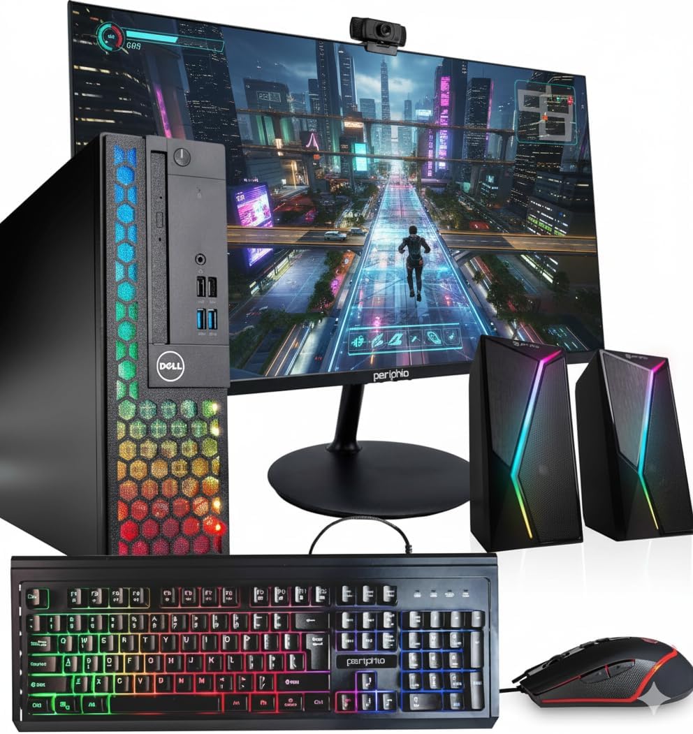 Dell Optiplex 3060 (RGB) Desktop Computer | Hexa Core Intel i5 (3.2) | 16GB DDR4 RAM | 1TB SSD | 24