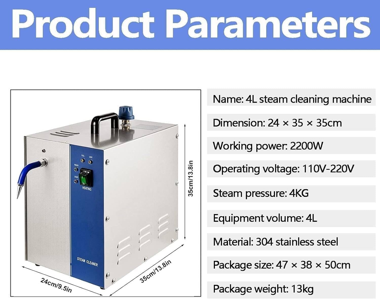 Gemstone Cleaning Machine,4L Electric Stainless Steel Jewelry Steam Cleaner, Jewelry Steam Cleaning