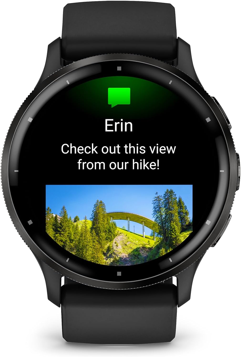 Garmin Venu 3 Slate Stainless Steel Bezel 1.4-Inch AMOLED Touchscreen Display Smart Watch with 45mm Black Case and Silicone Band