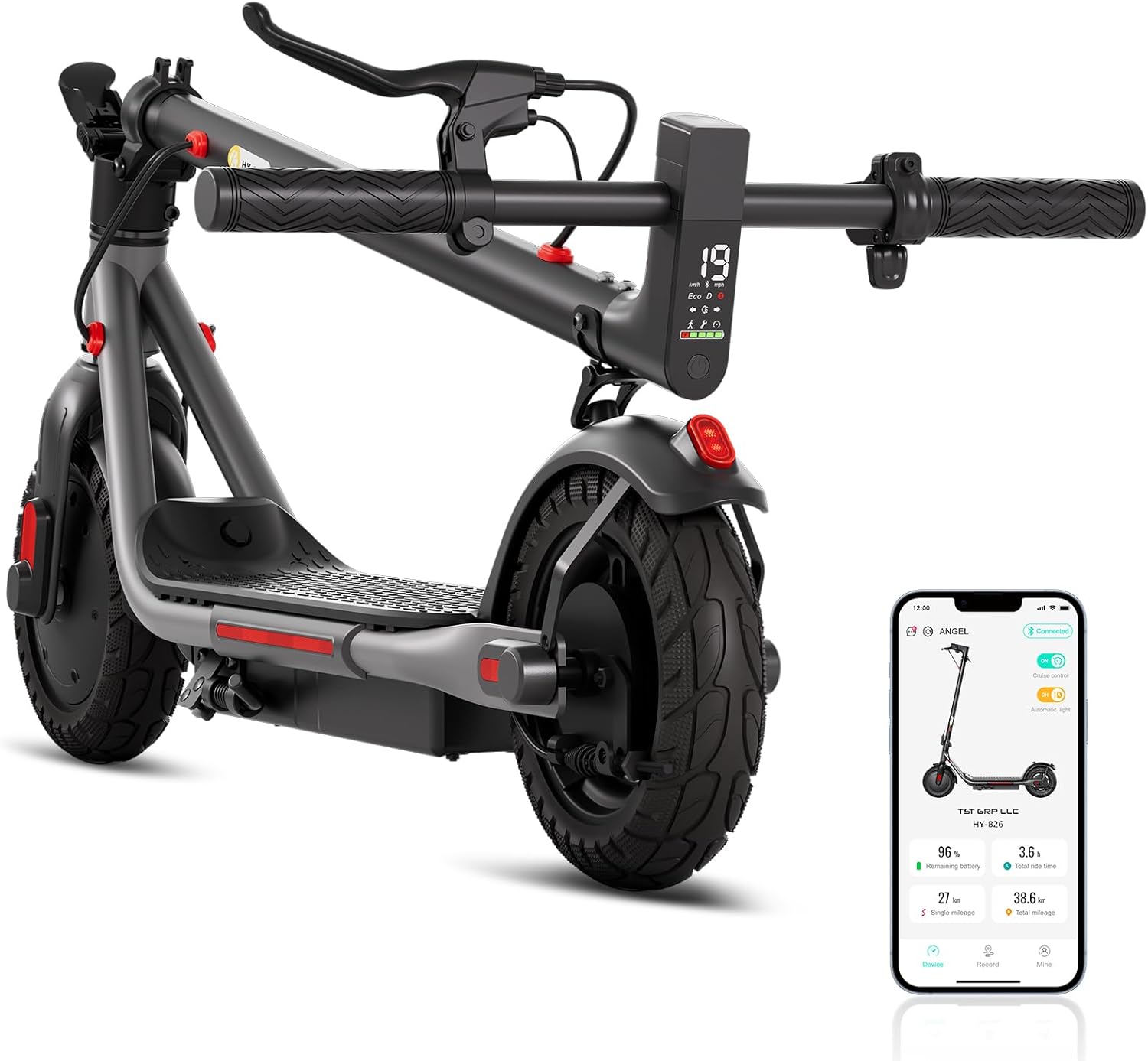 Electric Scooter, 500W Peak Motor,18/20 Miles Range,18 Mph, Foldable E-Scooter with App Control, Last 1 Miles Adult Scooter for Commuting