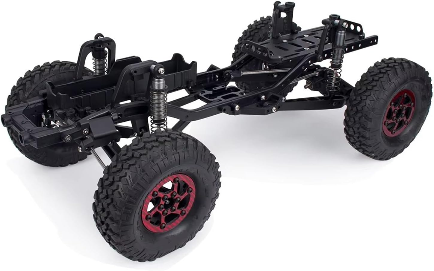 RC Car Upgrade Parts Compatible with Axial for SCX10 I II 90046 90047 2WD Pre-Runner Axle Upgrade Part Aluminum Suspension Conversion Kit for 1/10 RC Crawler(Black)