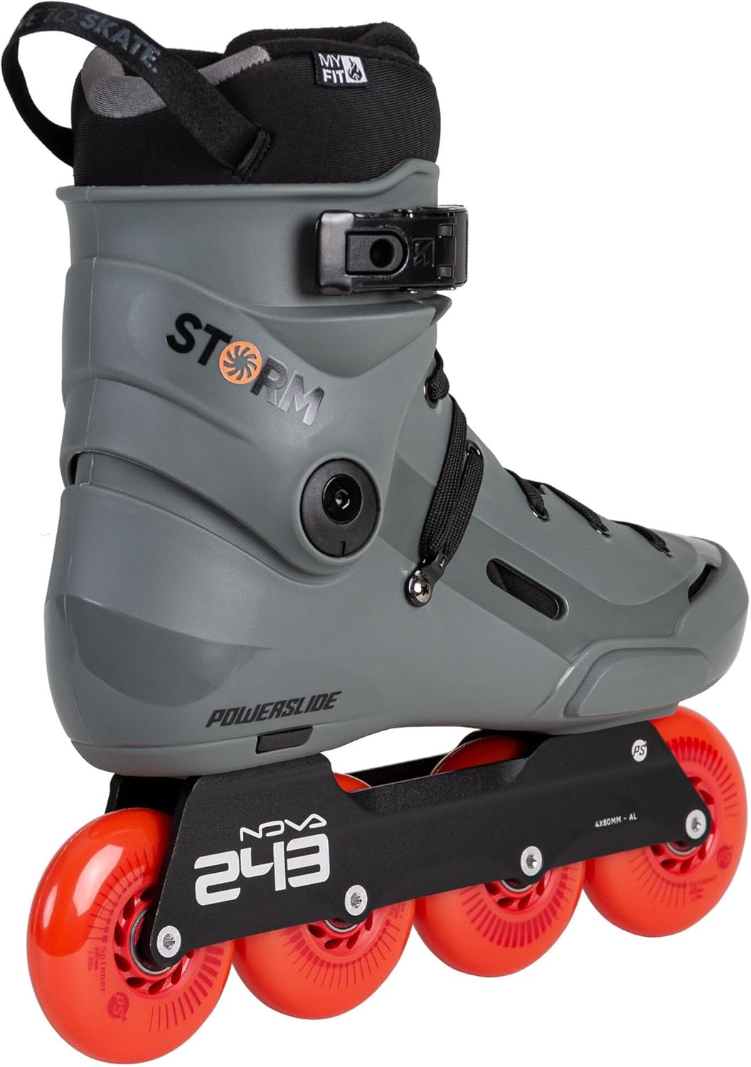 Powerslide Storm Meteor 80 Inline Skates Men Women - Urban Freeride Skates with Wide Fit, MYFIT Fat Boy Inner Shoe, 4 x 80 mm Spinner Wheels, ABEC 9 Ball Bearings