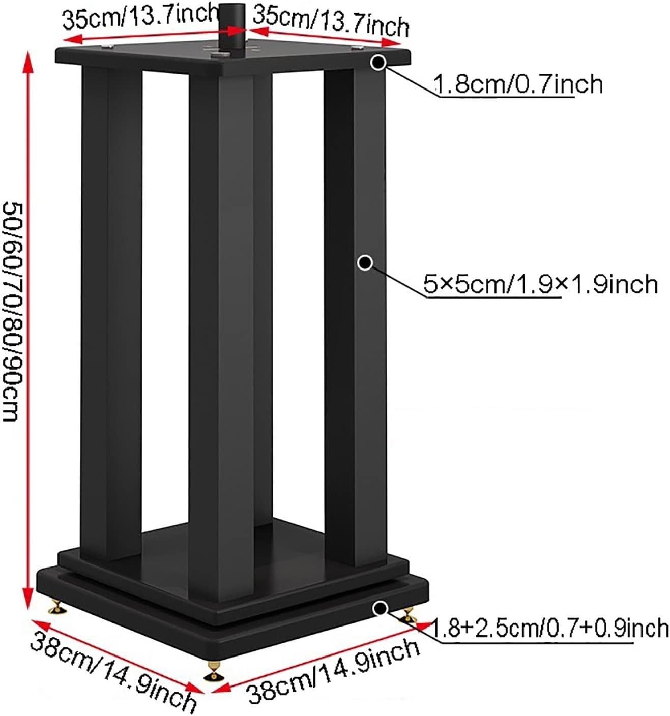 MIQXUAN Speaker Stands Bookshelf Speaker Stands