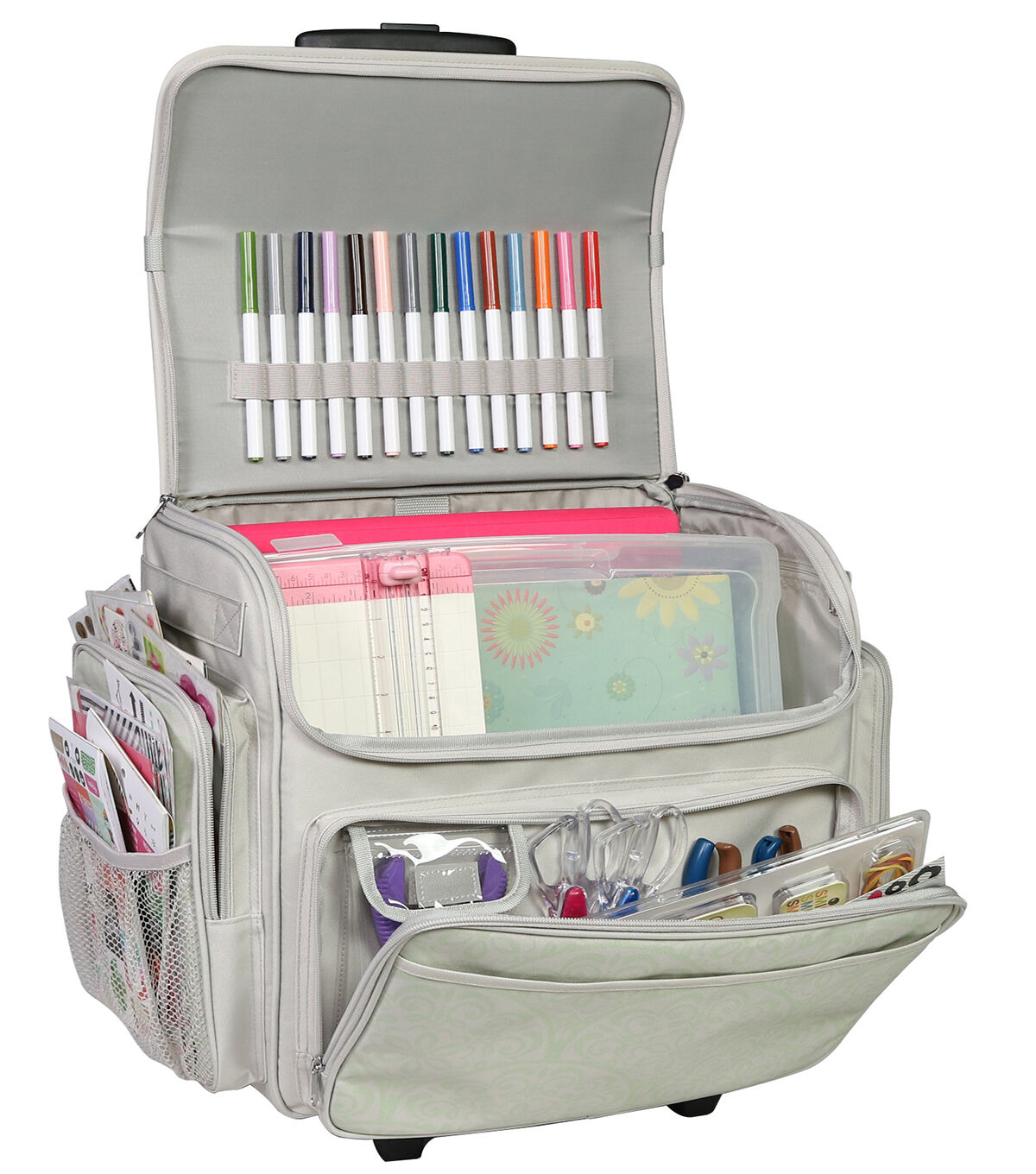 Everything Mary 18 White Paper Crafting Rolling Storage Tote