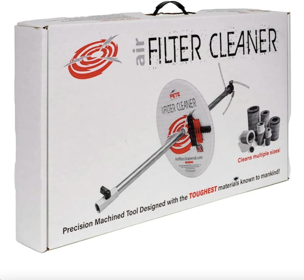 Original Air Filter Cleaner by Pete Industries - Heavy Duty Construction built to last - Made in USA - 360 Degree rotating filter cleaner