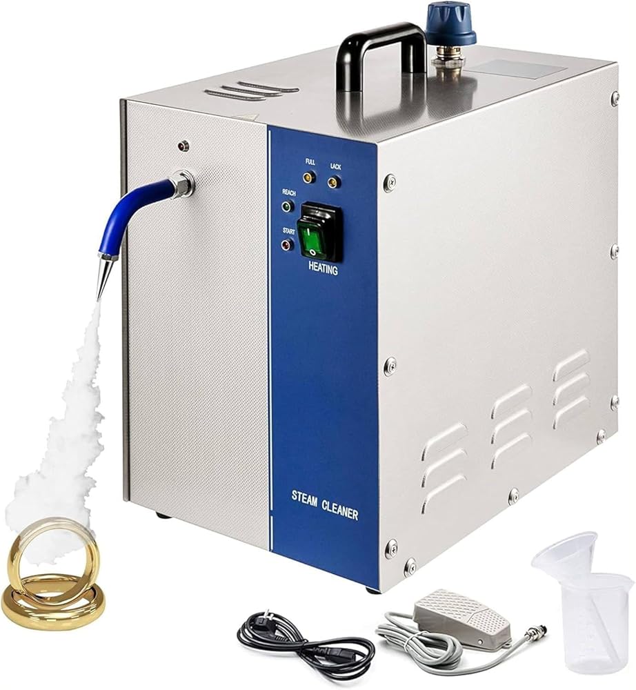 1300W/2200W 110v Stainless Steel High Pressure Jewelry Steam Cleaner, Professional Gem Washer Gold and Silver Jewelry Steam Cleaning Machine Goldsmith Equipment,4L
