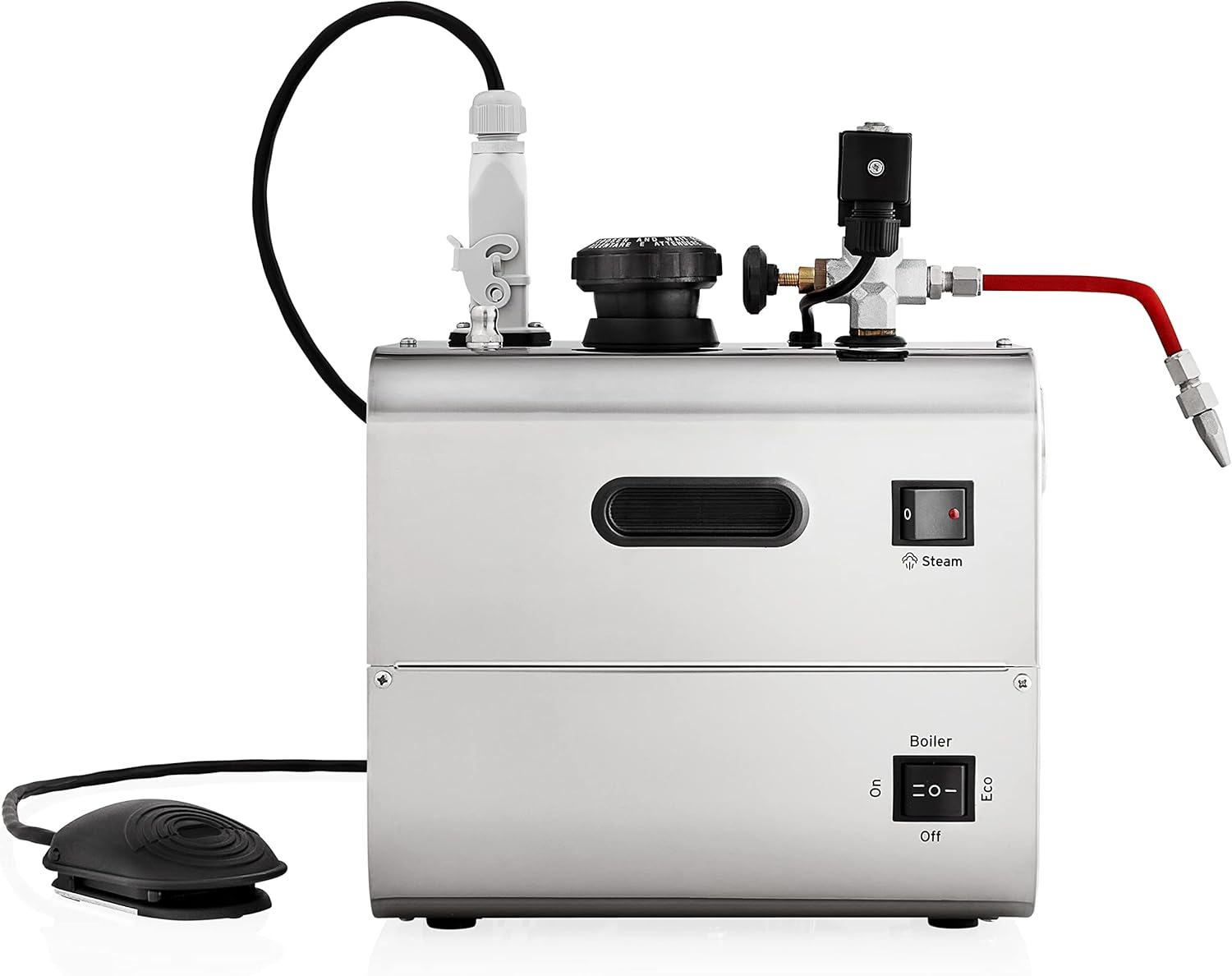 Reliable 5100CJ Stainless-Steel Jewelry Steam Cleaner with Eco Mode, 120V, 2.2 LTR Tank, 50 PSI, Stainless Steel Tank, External Heating Element, 4 Safety System, Pressure Gauge, Made in Italy