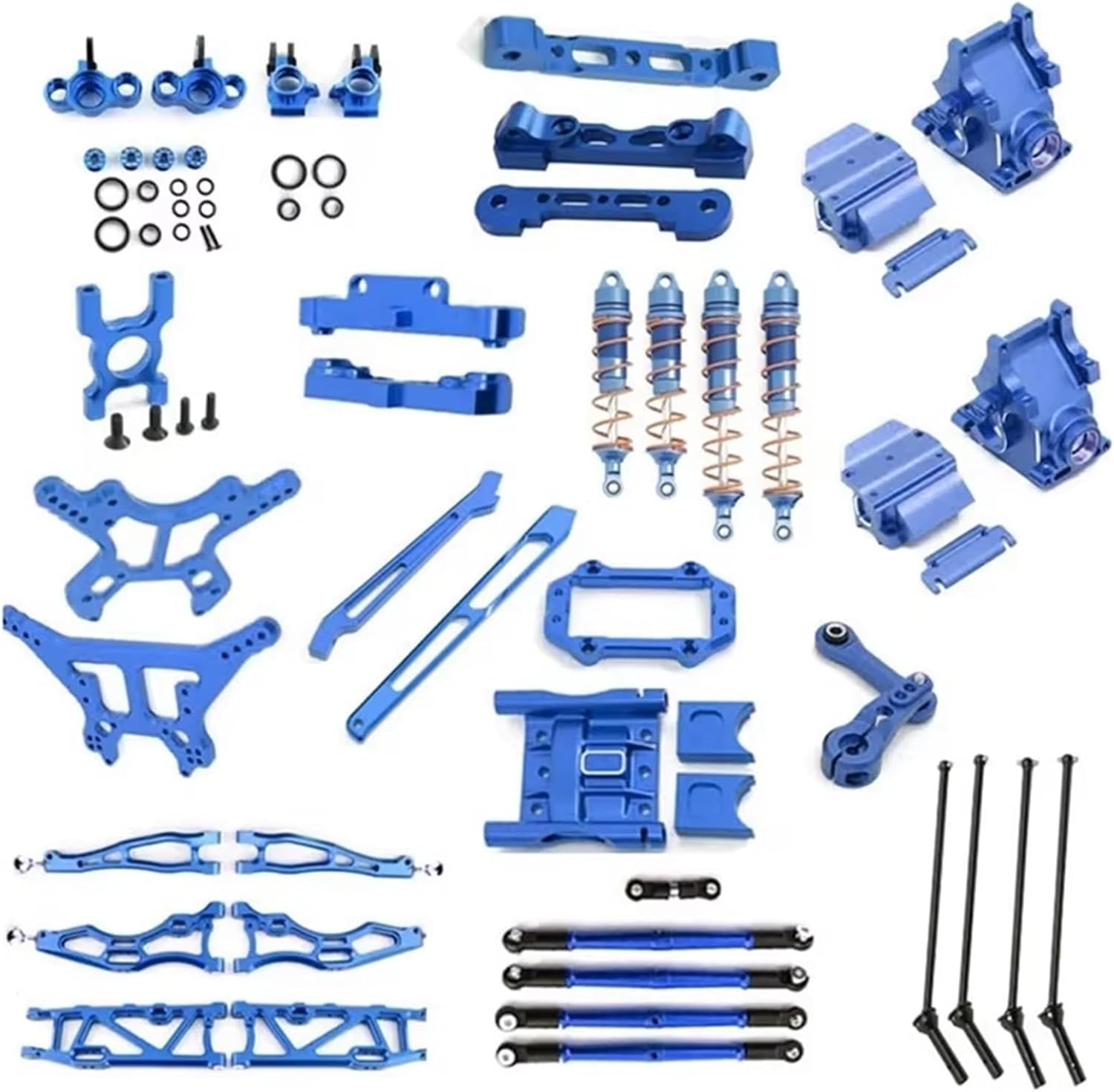 RC Car Parts for Arrma for Kraton for Outcast 6S 1/8 rc Car Metal Accessories Suspension Arm Shock Absorber Drive Shaft(Blue)