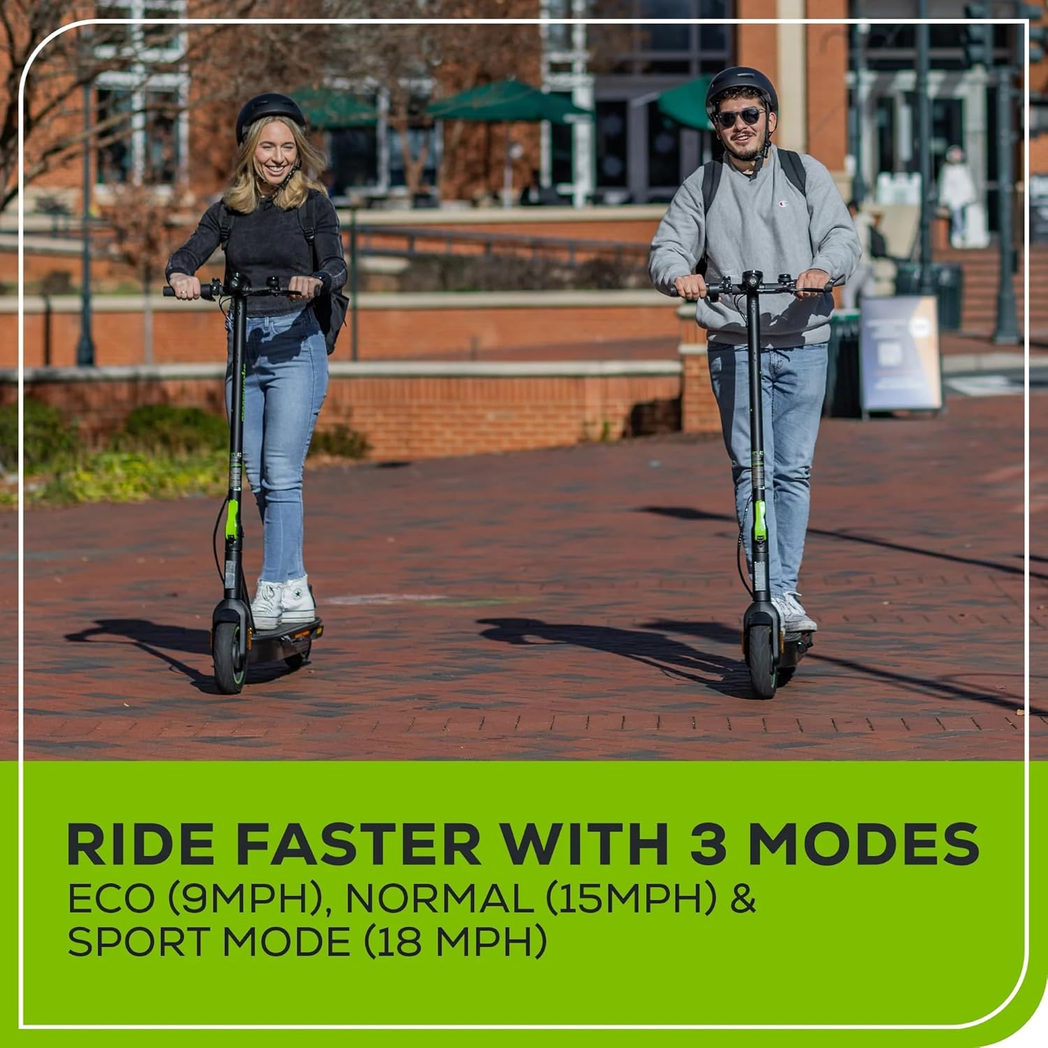 Greenworks 2x24V Electric Scooter for Adults, 350W Rear Hub Motor, 10