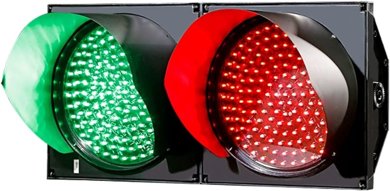 300mm(12 Inch) Industrial Traffic Light LED, Red/Green Stop and Go Light, Stop Light Lamp, Waterproof Traffic Signal Light, PC Housing, for Road, Decoration(Red,700mm/27.55in)